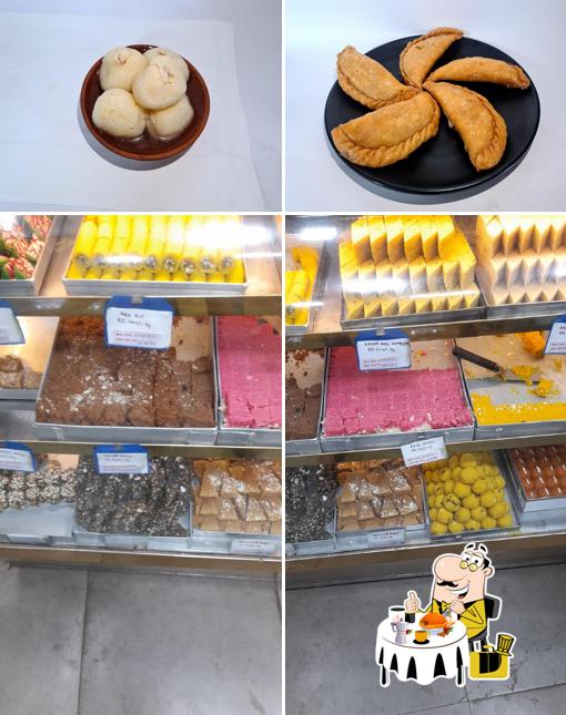 Take a look at the image depicting food and interior at S. K. Bakery And Sweets