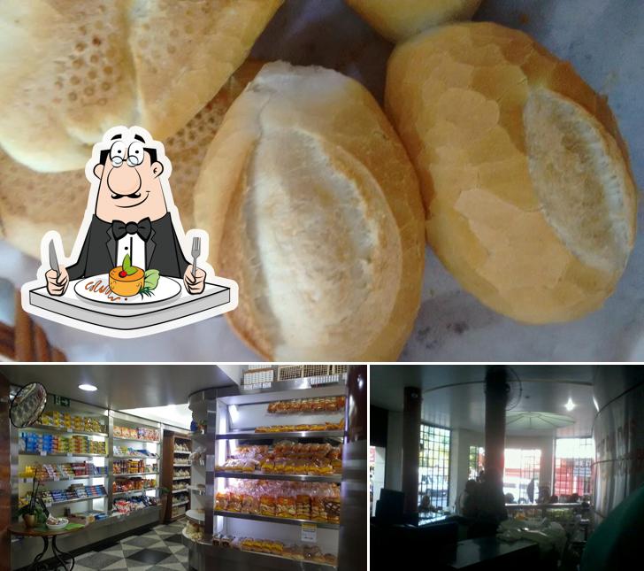 A foto da comida e interior no Padaria Santa Cruz