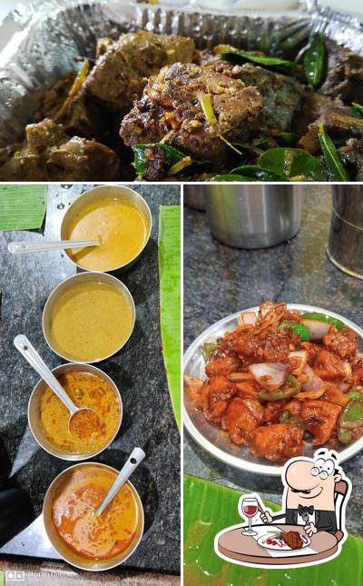 Order meat dishes at SRI SELVI CHETTINADU MESS