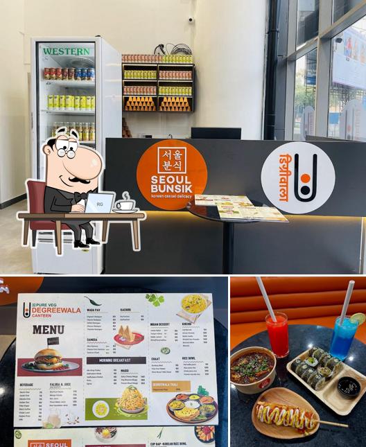 The photo of interior and food at Seoul Bunsik Korean Food in Viman Nagar