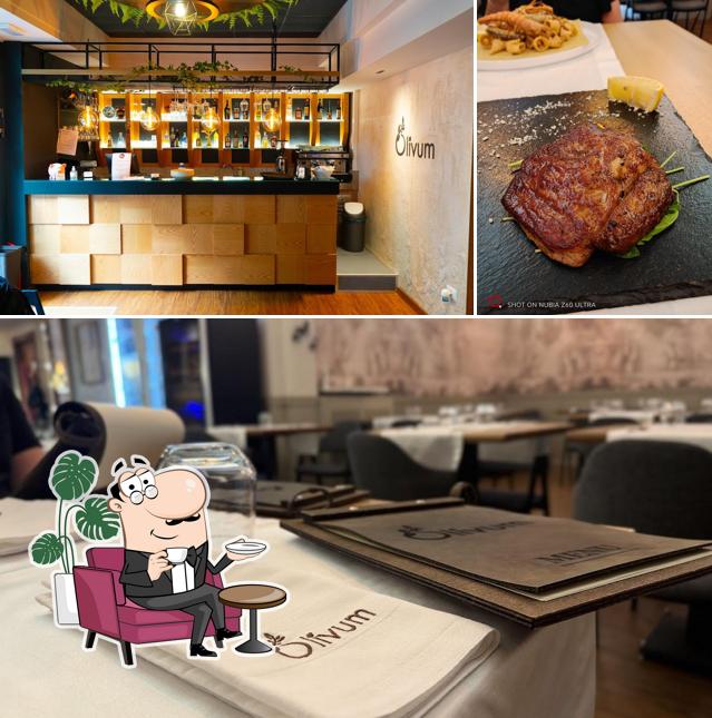 Questa è la foto che mostra la interni e cibo di Olivum - Ristorante