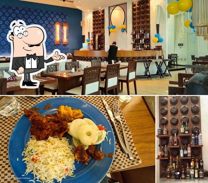 This is the picture showing interior and alcohol at Mio Amore