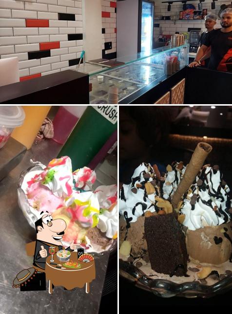 Check out the photo showing food and interior at B'Creamy