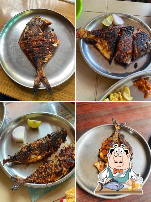 Grilled salmon at Open House Fish Land. IB Road om beach cross