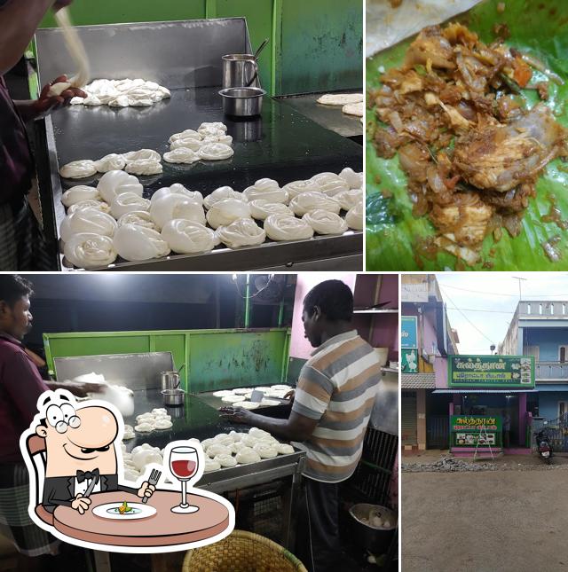 The image of food and interior at Sulthan Parotta Stall