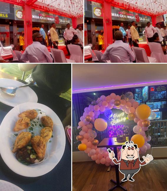 Among various things one can find food and interior at MBA Chai Wala, Sikar