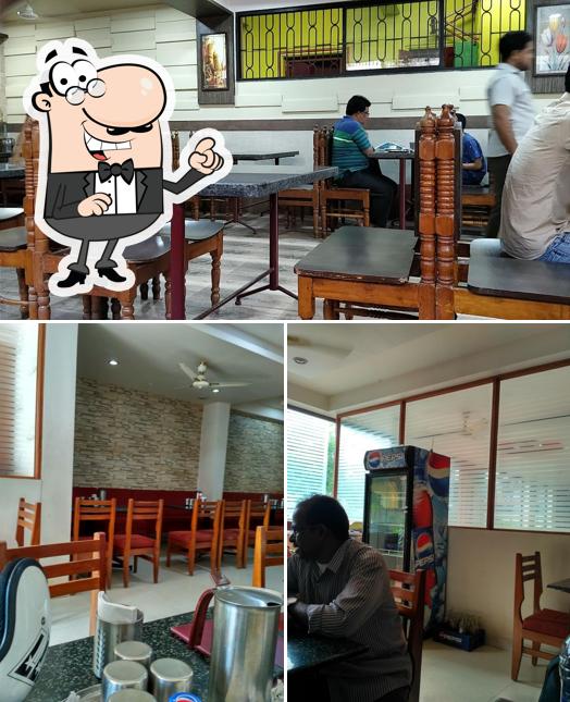 The interior of Udupi's Abhiruchi Restaurant