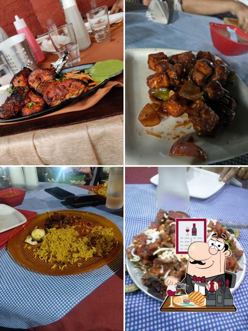 Meat meals are served at Red Fort Family Garden Restaurant