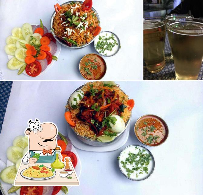 This is the image depicting food and beer at Mayuri Bar & Restaurant
