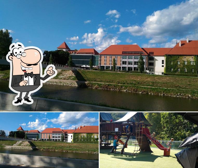 Puoi goderti l'aria fresca dal dehors di Miško Knjižko, kavarna in slaščičarna na Savinjskem nabrežju