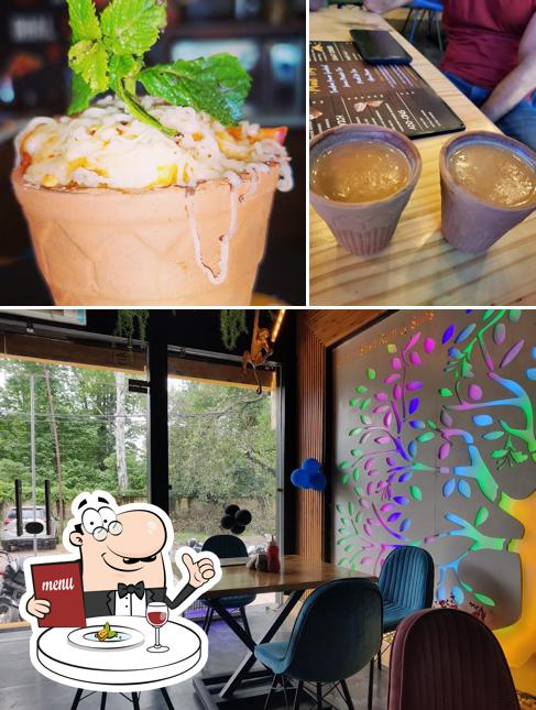 Take a look at the picture showing food and exterior at The Tea Factory Cafe