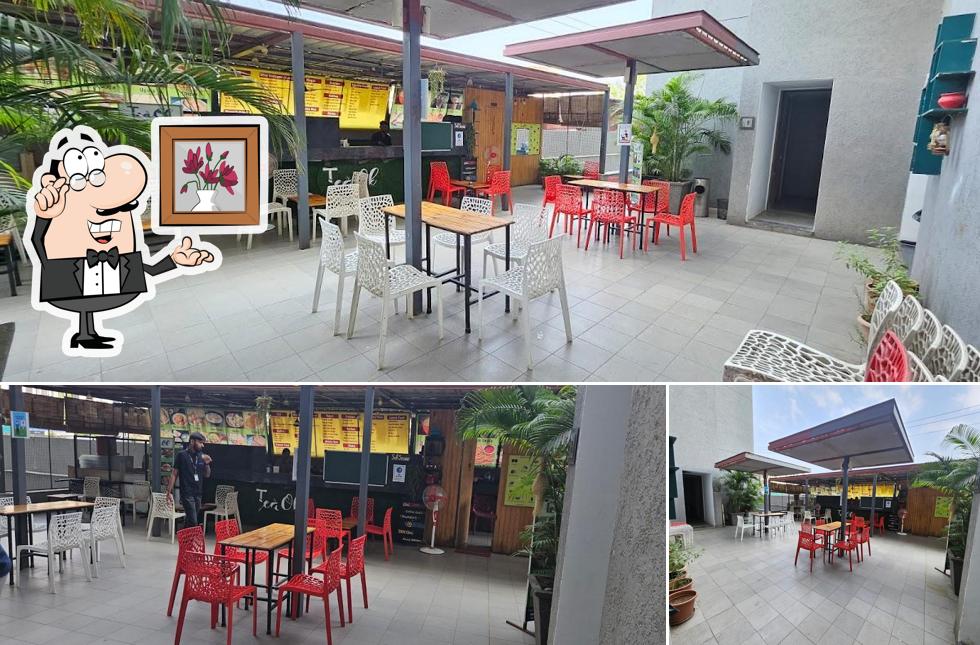 Take a seat at one of the tables at Tea Ok