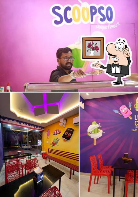 Check out the image depicting interior and beverage at SCOOPSO THEYYALA, HIGH SCHOOLPADI, THATTATTHALAM