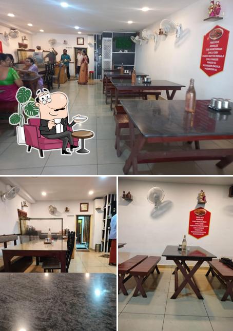 The interior of Hotel Lakshmi Bhavan