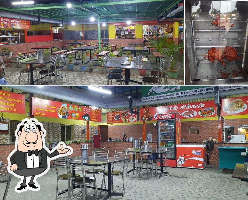 Take a look at the photo depicting interior and food at Hotel Anandham