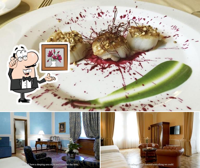 Questa è la immagine che mostra la interni e cibo di Hotel Bristol Palace