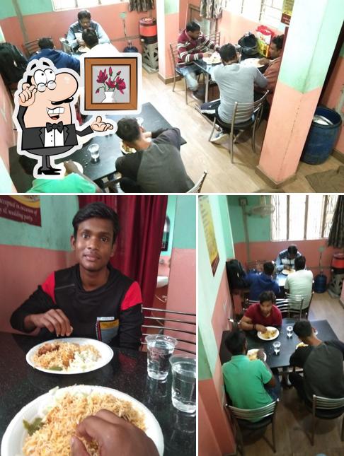 The restaurant's interior and dining table