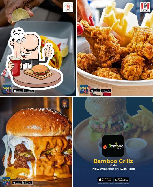 Hamburger at BG Maldivian Restaurant