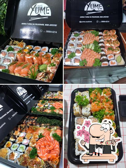 Escolha diferentes opções de sushi