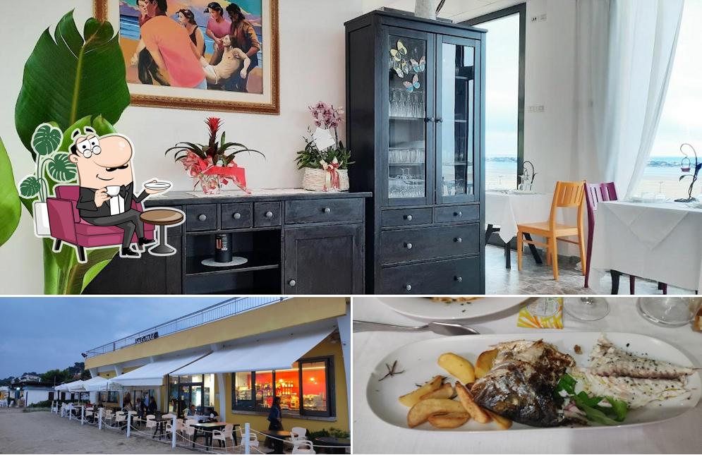 La interni e cibo del ristorante