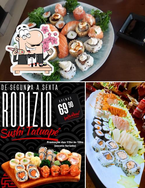 Prove diferentes opções de sushi