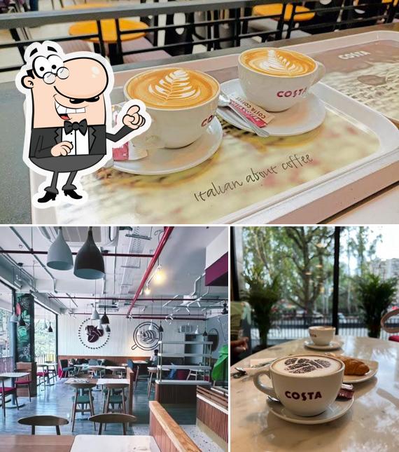 The interior of Costa Coffee
