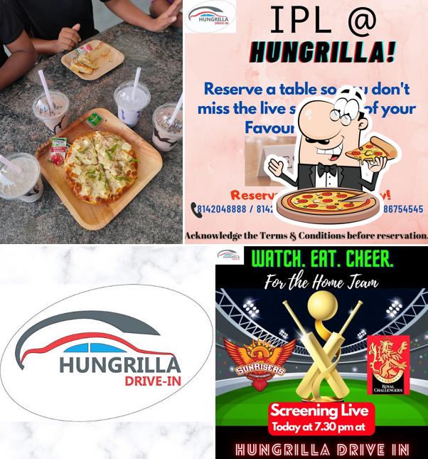 Try out pizza at Hungrilla sports club