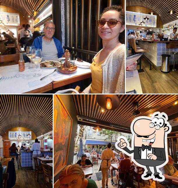 Sente em uma das mesas no Sardinha Taberna Portuguesa (Leblon)