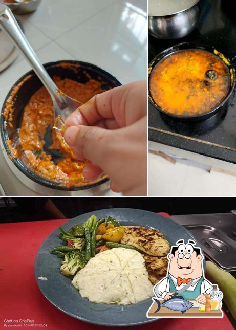 Grilled salmon at Farm Paradise Restaurant & Bar