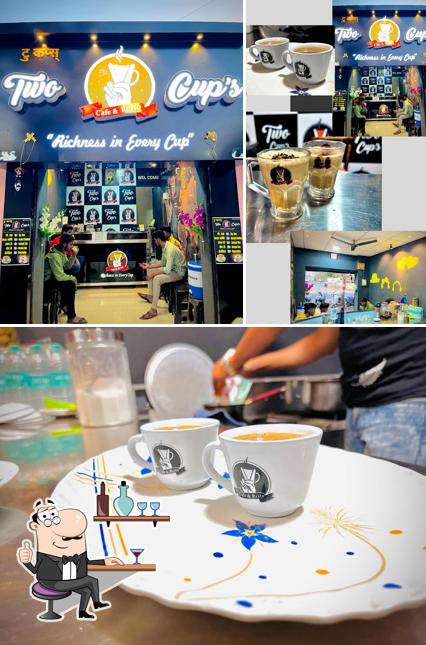 The image of interior and food at Two Cups Cafe & Resto