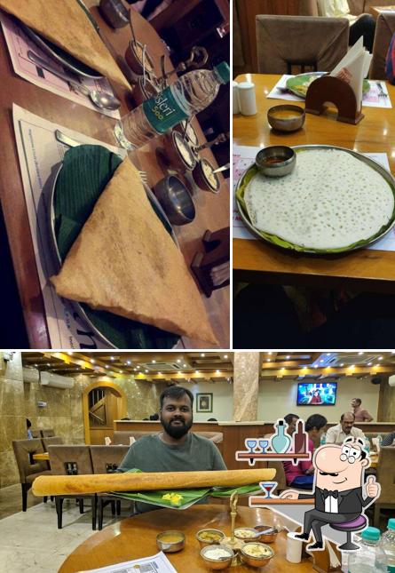 Take a seat at one of the tables at Chutneys