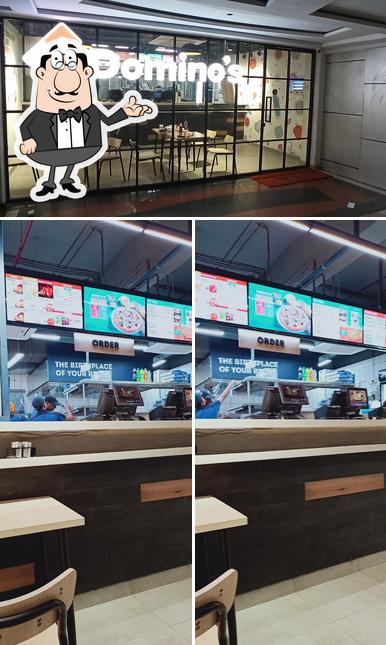 The interior of Domino's Pizza Ahinsa Khand, Ghaziabad