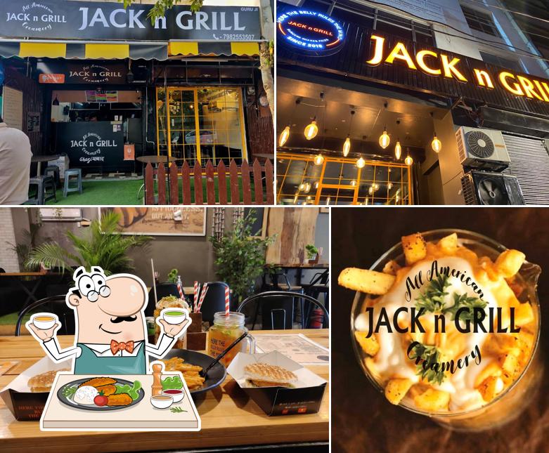 This is the photo displaying food and exterior at Jack n Grill