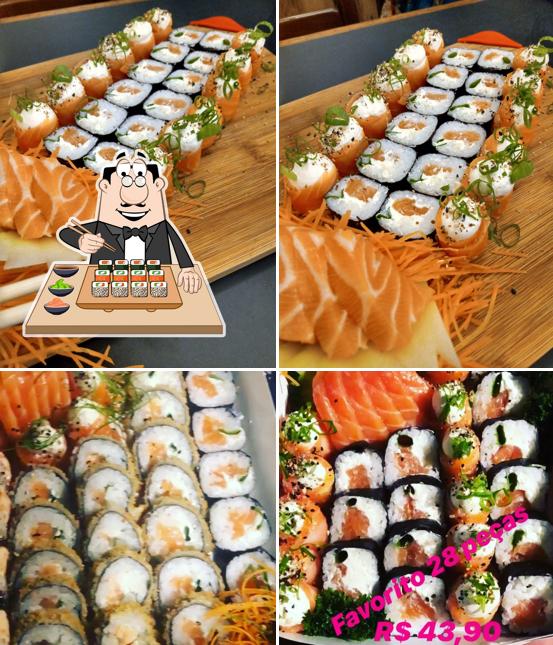 Escolha diferentes opções de sushi