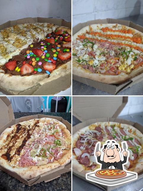 Escolha diferentes variedades de pizza