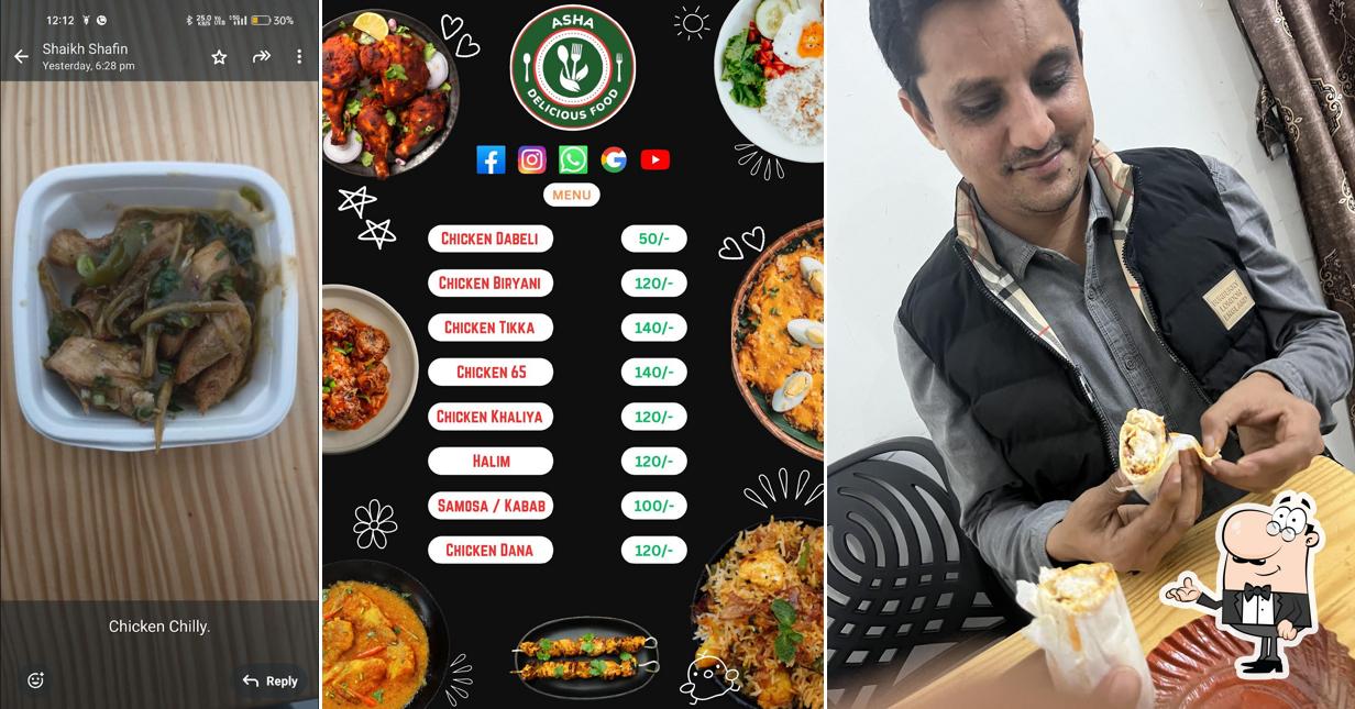 The interior of Asha delicious food Non Veg Restaurant