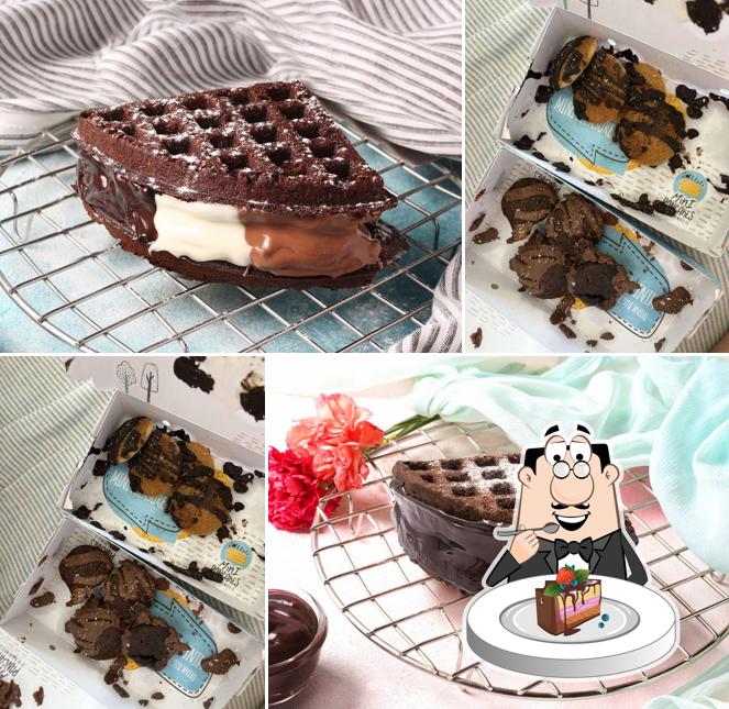 Chocolate cake at The Belgian Waffle Co