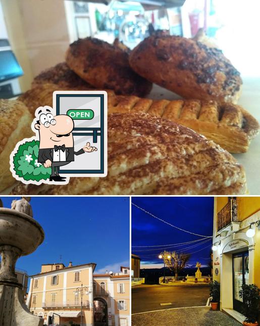 La esterno e cibo del ristorante