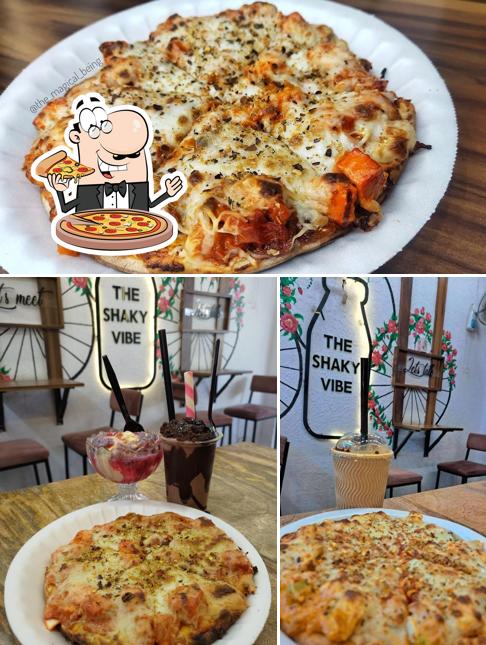 Pick pizza at Shake's bar