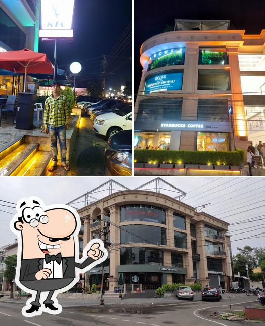 The exterior of Starbucks