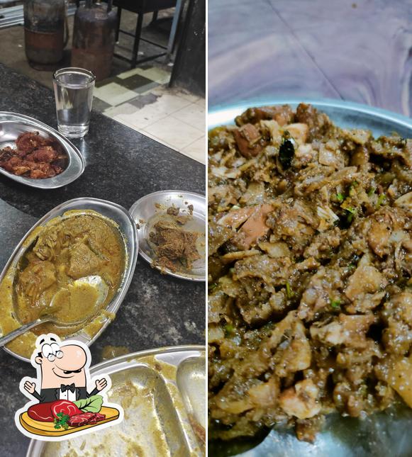 Order meat dishes at NANDHU TEA STALL