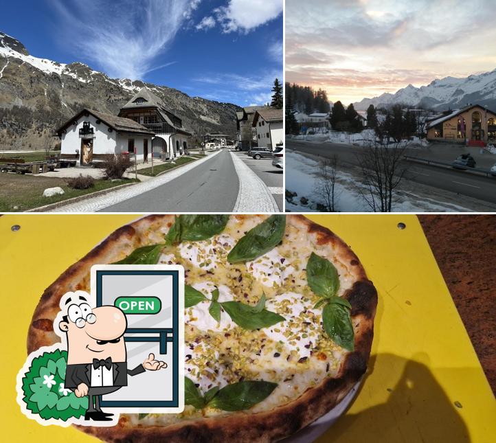Tra le varie cose da Pizzeria Ristorante Riccardo’s Sils si possono trovare la esterno e pizza