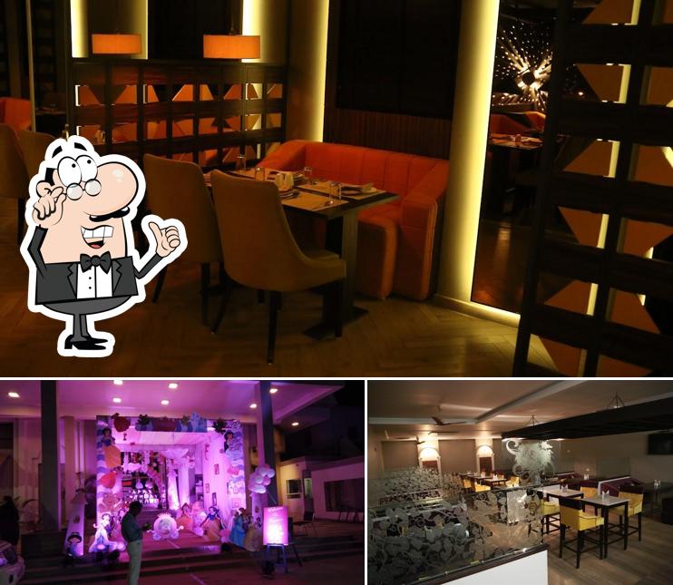 The interior of Raj Mahal Hotel