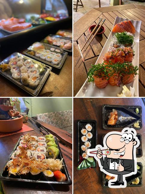 Rolos de sushi são servidos no Quintal dos tucanos
