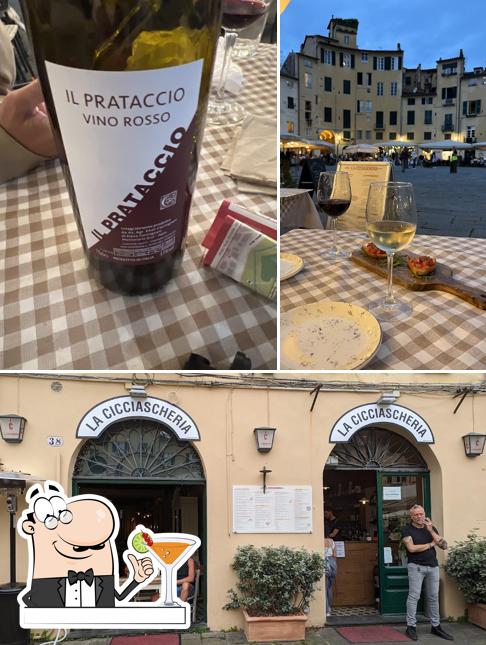 La immagine della bevanda e interni di La Cicciascheria