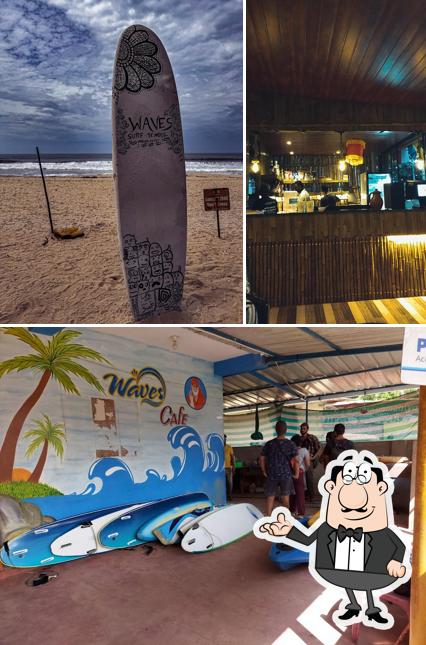 The interior of Waves Surf School And Cafe