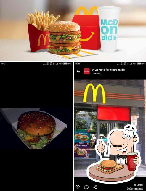 Order a burger at McDonald's