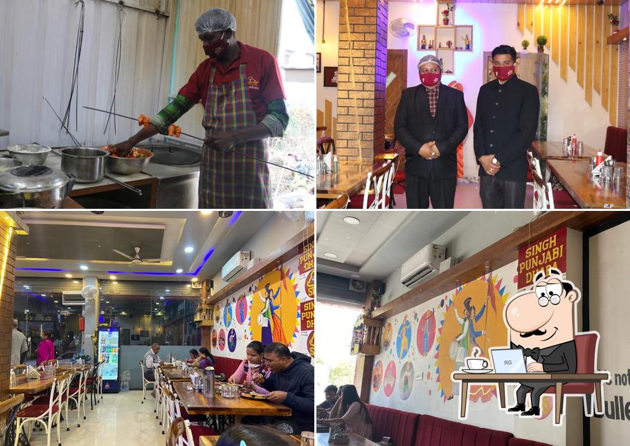 Take a seat at one of the tables at Singh Punjabi Dhaba