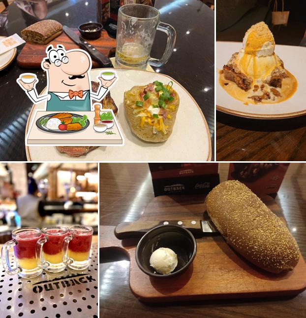 Pudim de pão em Restaurante Outback Steakhouse