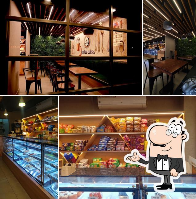 Take a seat at one of the tables at Coffee Cakes